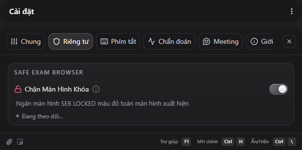 Cài đặt Chặn Màn Hình Khóa SEB